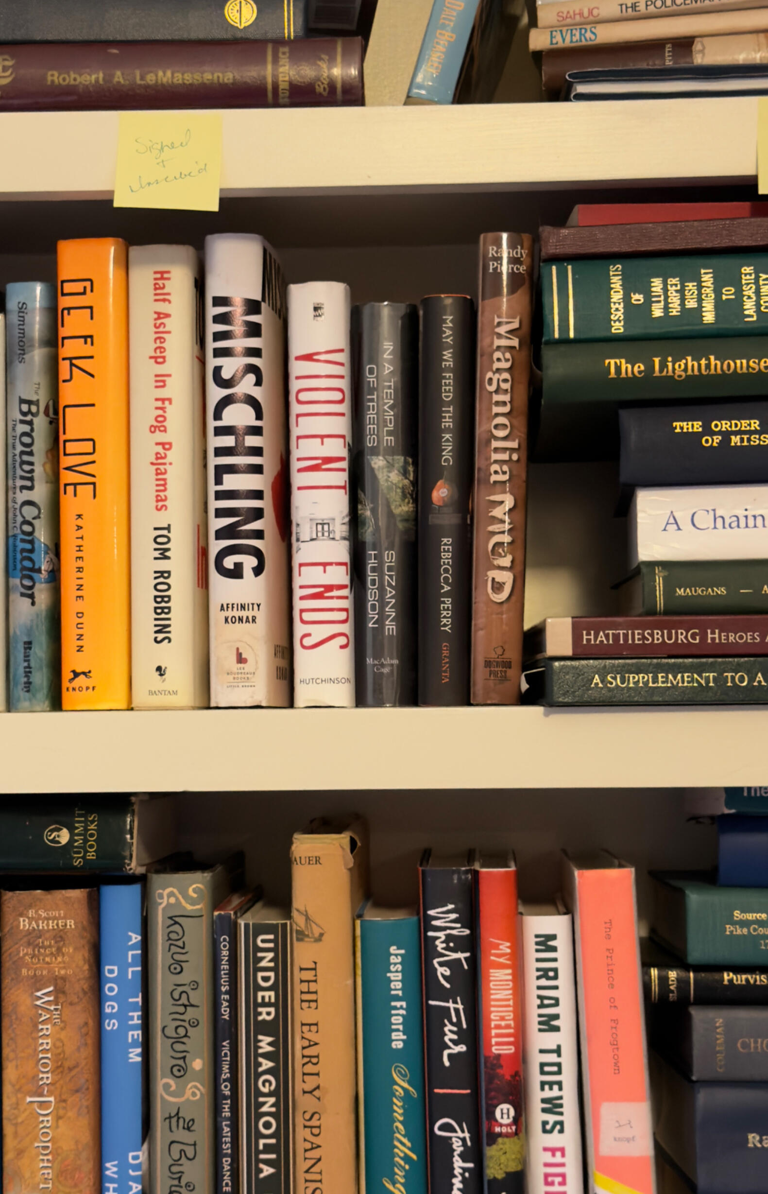 Work in progress Photo of books on shelf waiting to be processed
